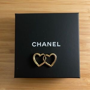 Gold Heart Hoop Hugger Earrings